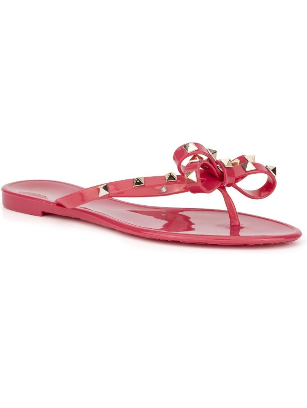 Olivia Miller Pink/Gold Valtos Women's Jelly Thong Sandals, Size 8 NWT